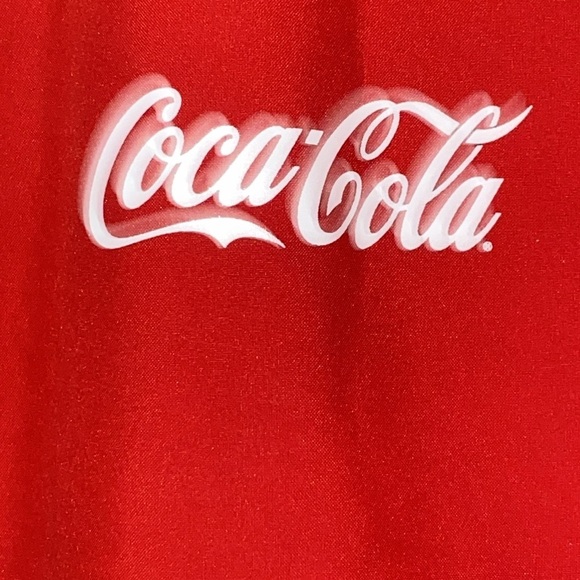 COCA COLA LOGO JACKET  UNBRANDED SIZE Large  RED jacket BLACK ZIPPER WHITE LOGO - Picture 3 of 12